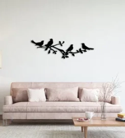 Birds On A Tree Branch Metal Art, Metal Sign Wall Decor, Metal Sign Outdoor, Indoor