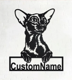 Custom Oriental Shorthair Cat Metal Wall Art,Personalized Oriental Shorthair Cat