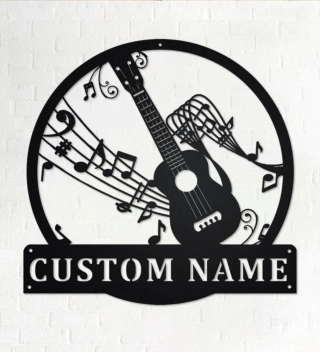 Custom Ukulele Musical Instrument Metal Wall Art, Personalized Ukulele Teacher