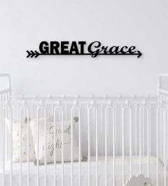 Great Grace Cut Metal Sign, Metal Sign Art Home Decor