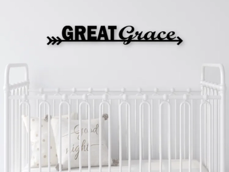 Great Grace Cut Metal Sign, Metal Sign Art Home Decor