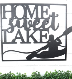 Home Sweet Lake Sign Art Wall Decor, Cut Wall Hanging, Home Decoration, Home Gift