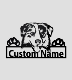 Personalized Australian Shepherd Metal Sign, Australian Shepherd Metal Wall