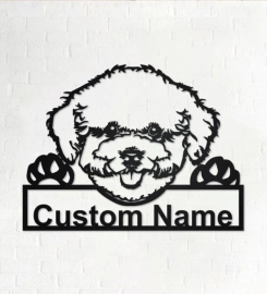 Personalized Bichon Frise Metal Sign, Bichon Frise Metal Wall Art, Dog Metal