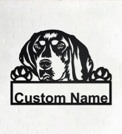 Personalized Bluetick Coonhound Metal Sign, Bluetick Coonhound Metal Wall Art