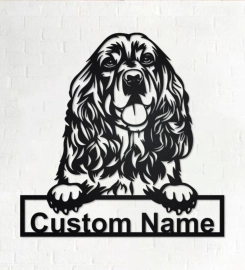 Personalized Cocker Spaniel Metal Sign, Cocker Spaniel Metal Wall Art