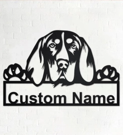 Personalized English Coonhound Metal Sign, English Coonhound Metal Wall Art