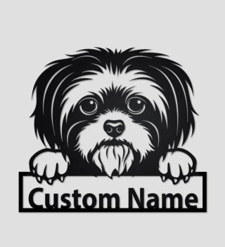 Personalized Shih Tzu Metal Sign, Shih Tzu Metal Wall Art, Dog Metal